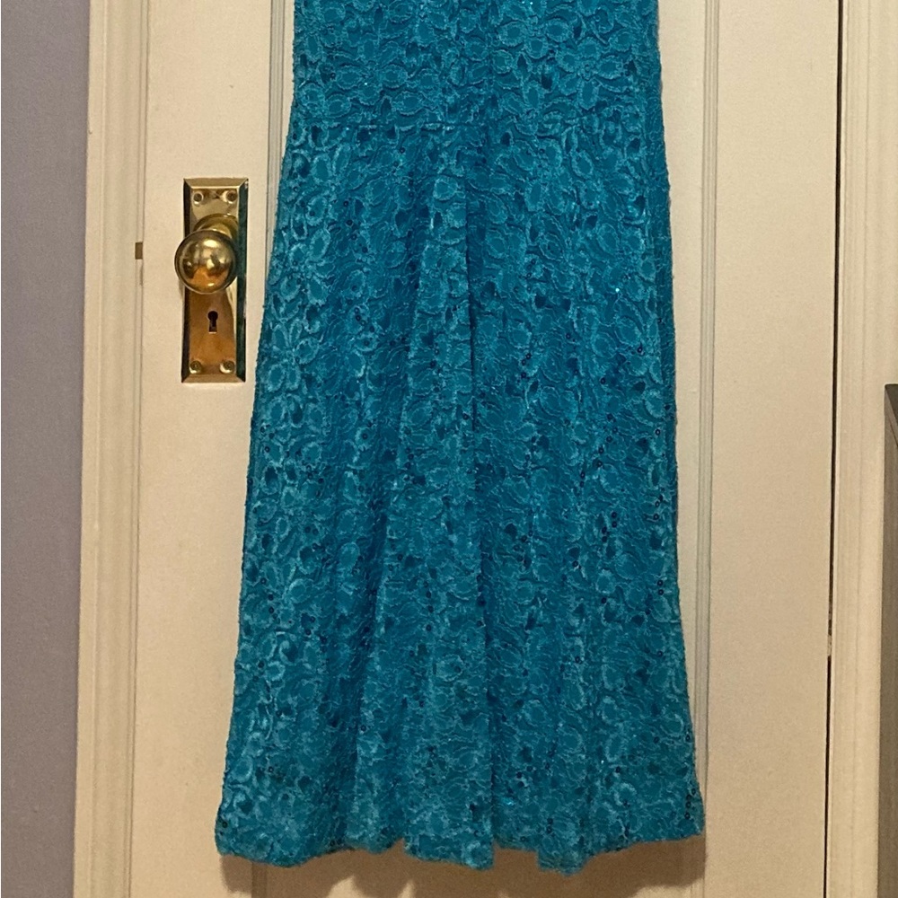 Blue sequin gown size xs